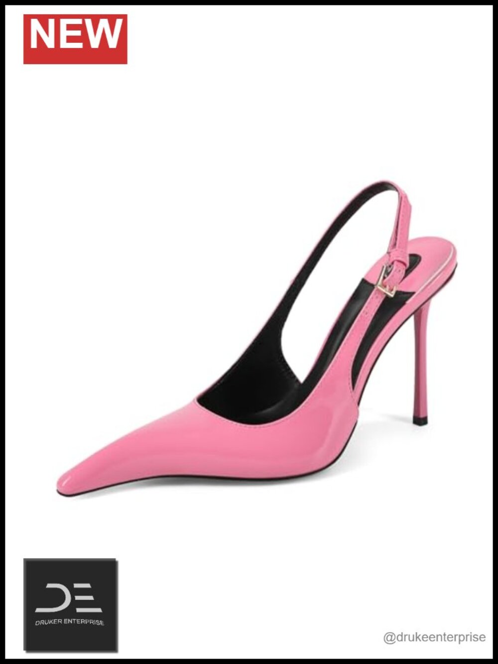 Saint Leia Women's Pointed Toe Stiletto Heel Slingback Sandals